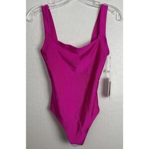 Good American Modern Scuba Bodysuit Fuchsia Pink Sz 1/S 1685